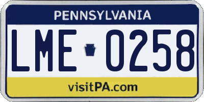 PA license plate LME0258