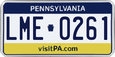 PA license plate LME0261