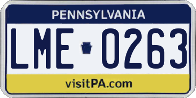 PA license plate LME0263