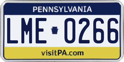 PA license plate LME0266