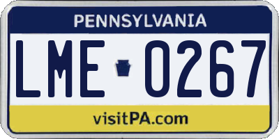 PA license plate LME0267