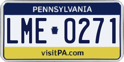 PA license plate LME0271