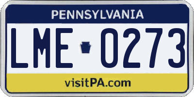 PA license plate LME0273