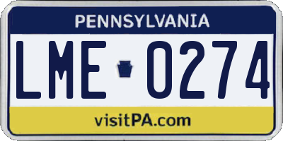 PA license plate LME0274