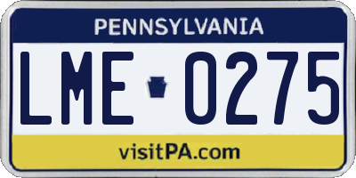 PA license plate LME0275