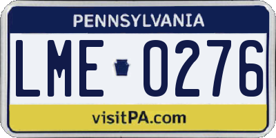 PA license plate LME0276
