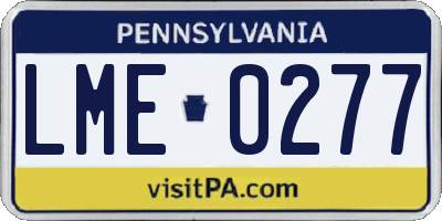 PA license plate LME0277