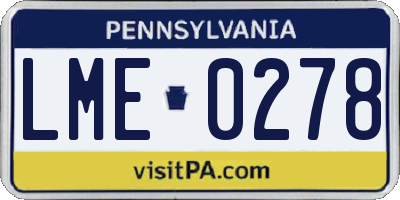 PA license plate LME0278