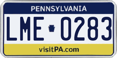 PA license plate LME0283