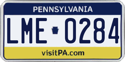 PA license plate LME0284