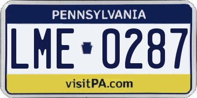 PA license plate LME0287