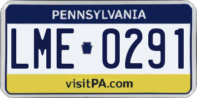 PA license plate LME0291