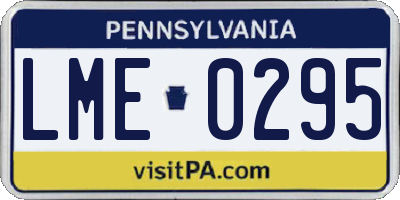 PA license plate LME0295