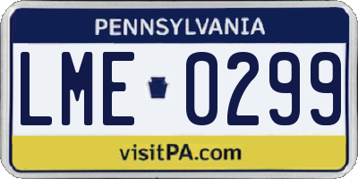 PA license plate LME0299