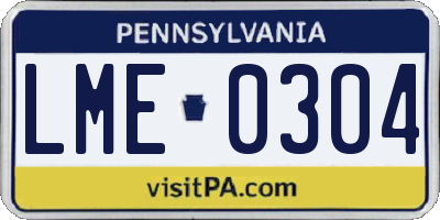 PA license plate LME0304