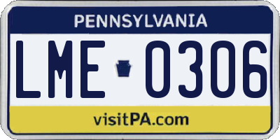 PA license plate LME0306