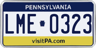 PA license plate LME0323