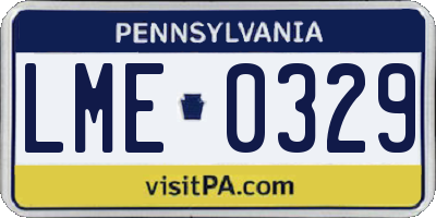 PA license plate LME0329