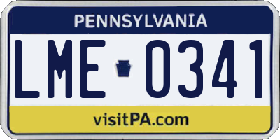 PA license plate LME0341