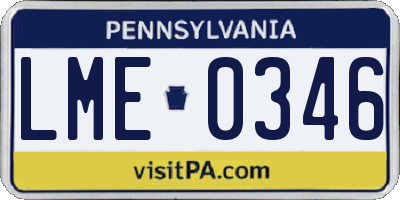 PA license plate LME0346