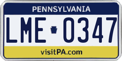 PA license plate LME0347