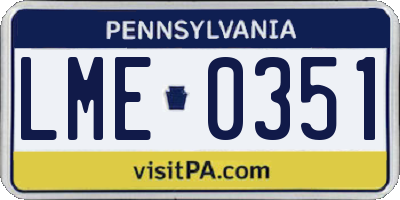 PA license plate LME0351