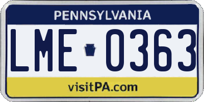 PA license plate LME0363