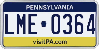 PA license plate LME0364