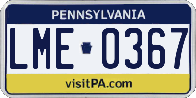 PA license plate LME0367