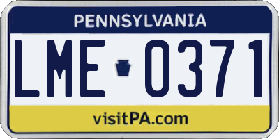 PA license plate LME0371