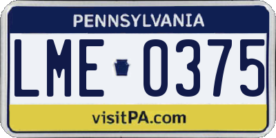PA license plate LME0375