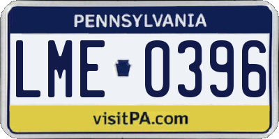 PA license plate LME0396