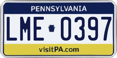 PA license plate LME0397