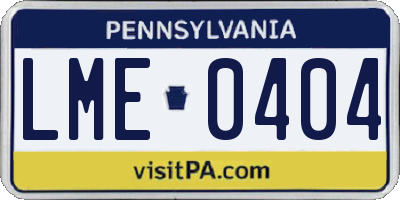 PA license plate LME0404