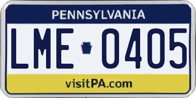 PA license plate LME0405