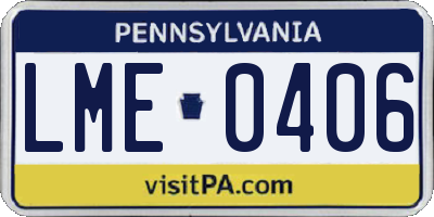 PA license plate LME0406