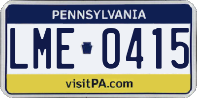PA license plate LME0415
