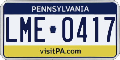 PA license plate LME0417