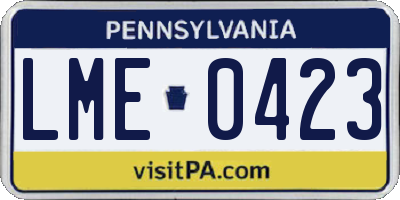 PA license plate LME0423