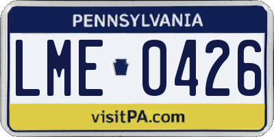 PA license plate LME0426