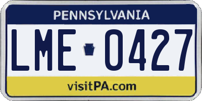 PA license plate LME0427