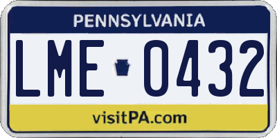 PA license plate LME0432