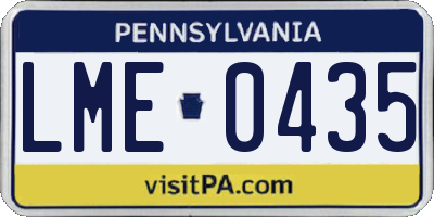 PA license plate LME0435