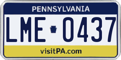 PA license plate LME0437