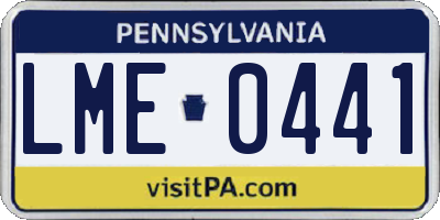 PA license plate LME0441