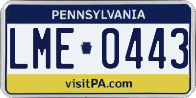 PA license plate LME0443