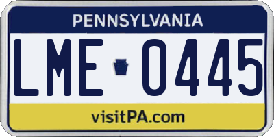 PA license plate LME0445