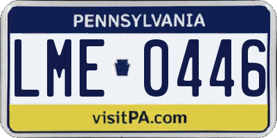 PA license plate LME0446