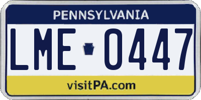 PA license plate LME0447