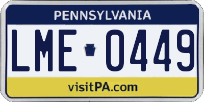 PA license plate LME0449